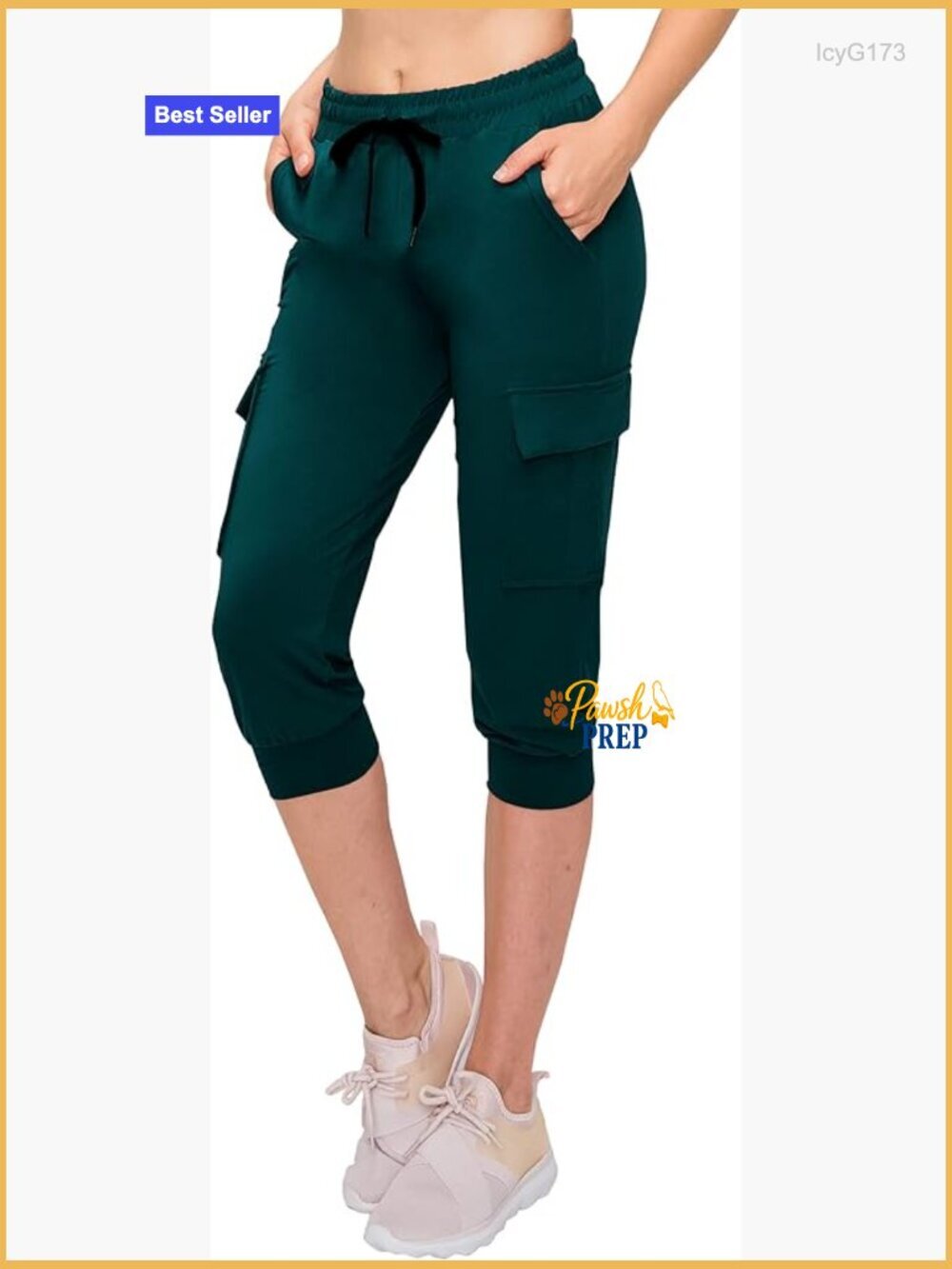 Capri Cargo Jogger Pants for Women - Super Soft Casual Drawstrings Track Cuff